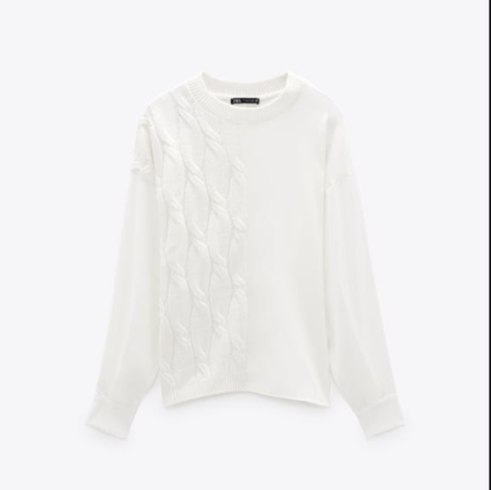 Zara Combination Cable Knit Sweater